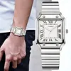 A split image showing a man wearing a watch on his left wrist and a close-up of the watch. Produktbild-Vorschau