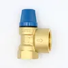 A brass safety valve with a blue cap on a white background. Náhľad obrázku produktu