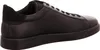 A side view of a black leather sneaker. Voir les images du produit