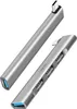 Two silver USB hubs are shown against a white background. One is oriented diagonally, and the other is shown from a side-angle. Produktbild-Vorschau
