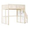 A wooden loft bed with stairs and storage. Anteprima dell’immagine prodotto
