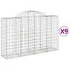 Gabionen mit Hochbogen 9 Stk. 200x50x120/140cm Verzinktes Produktbild-Vorschau 2