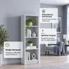 SELO Bibliothèque moderne 50 x 31 x 148 cm – Gris cendré – Voir les images du produit 5