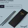 5 Paar Essstäbchen Schwarz Fiberglas Chopsticks Sushi Produktbild-Vorschau 4