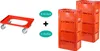 8 Stück E3-Kasten rot + 1 Transportroller mit vier Produktbild-Vorschau 1