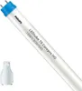 A Philips LED T8 tube light on a white background, with a small white adapter accessory in the lower left corner. Produktbild-Vorschau