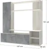 nabbi Wohnzimmerwand Schneeball - Weiß Holz / Beton Produktbild-Vorschau 2
