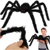 Halloween Spinne 50 cm Riesenspinne Tarantel Deko Schwarz Produktbild-Vorschau 1