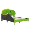 A children's bed with a dinosaur-shaped headboard. Produktbild-Vorschau