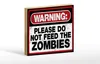 Holzschild Spruch 18x12cm warning please do not Zombies Produktbild-Vorschau 1