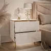 AURORA II Nachttisch Weiß Hochglanz mit LED-Beleuchtung und Produktbild-Vorschau 5