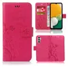 A collage of images showing a pink flower-patterned phone case for a Samsung Galaxy A04s. Produktbild-Vorschau