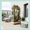Relaxdays Blumenkasten mit Rankgitter & Dach, HBT: Produktbild-Vorschau 3