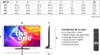 A size chart and diagram of a Philips TV, along with a list of box contents. Podgląd zdjęcia produktu