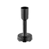 A black immersion blender attachment with a perforated base is shown against a white background. Produktbild-Vorschau