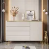 A modern dresser with drawers and a cabinet, decorated with a bust, dried flowers, and a painting. Produktbild-Vorschau