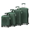 Four dark green suitcases of varying sizes are arranged in a diagonal line against a white background. Anteprima dell’immagine prodotto