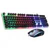 A gaming keyboard and mouse set with colorful backlighting. Produktbild-Vorschau