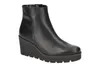A black wedge bootie is shown against a white background. Produktbild-Vorschau