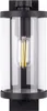 A modern black outdoor wall light with a clear glass cylinder and an exposed filament bulb. Produktbild-Vorschau