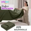 EllaTex Renforcé Bettlaken ohne Gummizug 160x200 Baumwolle Produktbild-Vorschau 2