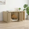 vidaXL Litière pour chat, meuble, finition chêne Sonoma, Voir les images du produit 4
