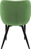 The back view of a green velvet dining chair with black legs. Náhled obrázku produktu