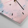 Wanduhr - Quadrat - Glasuhr - Abstraktion Rosa Blau - Produktbild-Vorschau 5