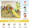 A children's climbing dome with a slide in a playroom setting, accompanied by age recommendations and feature icons. Náhľad obrázku produktu