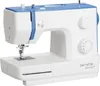 A white sewing machine with blue accents on a white background. Produktbild-Vorschau