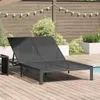 vidaXL Sonnenliege Poly-Rattan Schwarz Produktbild-Vorschau 2