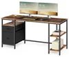 VASAGLE Computertisch mit 3 Ablagen, Bürotisch mit 2 Produktbild-Vorschau 9