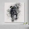 Abstrakt Bulldogge Rauchkunst Leinwandbild Wandbild Produktbild-Vorschau 2