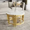 Flieks Couchtisch, 2er Set Marmor Satztisch rund, Produktbild-Vorschau 2