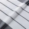 A close-up view of a striped sheer curtain fabric. Produktbild-Vorschau