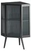 80CM Boden Eckschrank, Schwarz, 2 Ebenen mit Glastüren & Produktbild-Vorschau 8