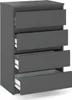 Kommode mit 4 Schubladen Grau Matt 60x33,5x92,5 Sideboard Produktbild-Vorschau 2