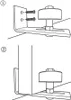 Diagrams showing how to install a sliding door floor guide. Náhľad obrázku produktu