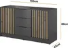 Sideboard Stilo Graphit mit Eiche Artisan Lamellen – 155 Produktbild-Vorschau 3