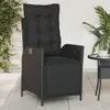 vidaXL Zahradní židle s nastavitelnou podnožkou Black Poly Náhled obrázku produktu 2