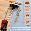 A vacuum cleaner is shown cleaning a floor and carpet, with various types of debris being picked up. There are also circular graphics illustrating different types of debris that can be cleaned. Voir les images du produit