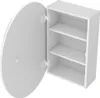 Badezimmer Hängeschrank oval mit Spiegel - Weiß - RURI Produktbild-Vorschau 3