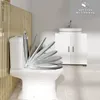 A toilet seat in a modern bathroom setting, with a vanity and sink in the background. Produktbild-Vorschau