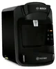 A black Bosch Tassimo coffee machine is shown from a slightly angled front view against a white background. Náhľad obrázku produktu