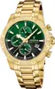 A close-up studio shot of a gold Festina chronograph watch with a green and black dial. Náhled obrázku produktu