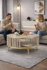 MILA Moderner runder Couchtisch Ø 80 cm in Kaschmir und Produktbild-Vorschau 4