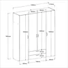Armoire Parisot Daily, 4 portes, blanche, 160 x 185 cm Voir les images du produit 7