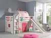 Spielbett  Pino mit Rutsche und Textilset Kiefer Weiß Produktbild-Vorschau 2