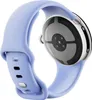 Close-up view of the back of a smartwatch with a purple band. Podgląd zdjęcia produktu