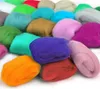 A collection of colorful wool roving bundles. Produktbild-Vorschau